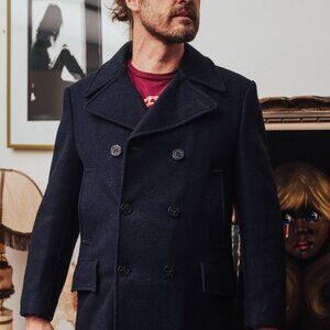 Vintage Men's Navy Wool Peacoat